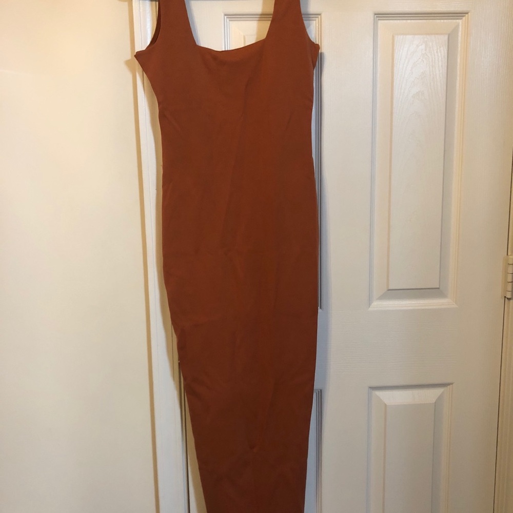 Nasty Gal Square Midi Dress with Slit.